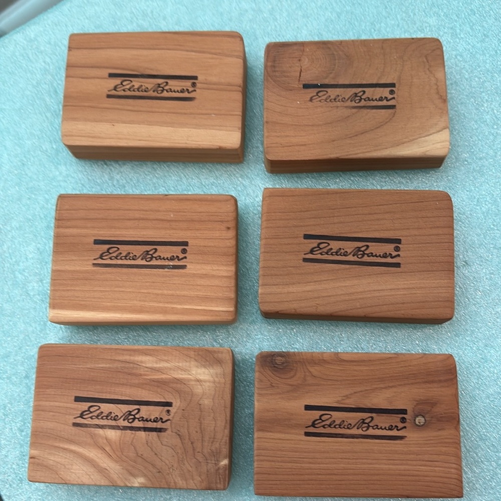 Set of 6 Eddie Bauer cedar drawer blocks -keep clothes fresh & bug-free
